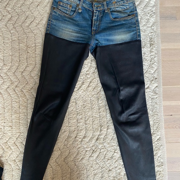 R13 Bedford Leather Chap Jeans - Picture 6 of 6